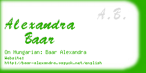 alexandra baar business card